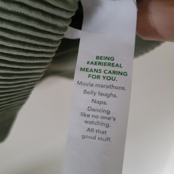 Aerie Superchill Green Ribbed Crop Top - Picture 8 of 9